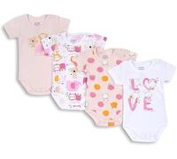Chicco, Body Neonato e Neonata, Set di 4 Body con Maniche Corte in 100% Cotone, Unisex Bambino e Bambina 0-24 Mesi, Designed in Italy