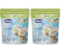 Chicco Caps Lavatrice, Detersivo Lavatrice in Capsule, Rimuove Macchie e Odori, per Lavaggi a Mano e in Lavatrice a Basse e Alte Temperature, Ipoallergenico e Dermatologicamente Testato, 20 Capsule