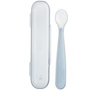 Chicco cucchiaio silicone con case grigio 6 mesi+