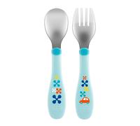 Chicco CHICCO POSATE INOX 18M+ AZZURRO/VERDE