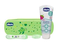 Chicco Chicco Set Dentale Per Bambini, l'Astuccio Contiene un Dentifricio 12 Mesi+ e Uno Spazzolino, Verde, 1 Unità (Confezione da 1)