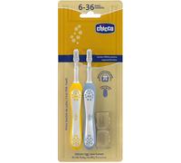 Chicco CHICCO SPAZZOLINO 6-36 MESI+DOPPIO AZZURRO-GIALLO