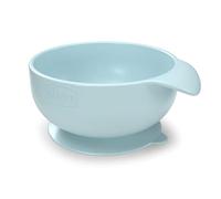Chicco Ciotola in Silicone Con Ventosa per Bebè e Bambini, Morbido Piatto Pappa per Alimenti Semiliquidi con Maniglia Ergonomica, Lavabile in Lavastoviglie, Adatto per il Microonde - 6+ Mesi, Azzurro