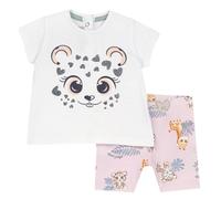 Chicco, Completo Bambina con T-shirt e Leggings a Pinocchietto con Coulisse e Vita Elasticizzata, con Grafiche Moderne e alla Moda, Vestibilità Morbida, in Cotone, Lavabile in Lavatrice, Abbigliamento Bambina e Ragazza, Designed in Italy
