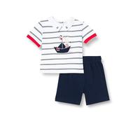 Chicco, Completo Neonato con T-shirt e Pantaloncini Eleganti, con Apertura sulla Schiena con Bottoncini, con Grafiche Moderne e alla Moda, in Cotone, Lavabile in Lavatrice, 0-24 Mesi, Designed in Italy