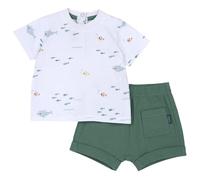 Chicco, Completo bimbo maglietta manica corta e pantaloni corti tema mare (Multicolore, 6 Mesi)