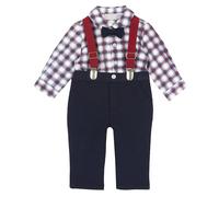 Chicco, Completo Elegante Neonato con Camicia e Salopette, in Morbido Tessuto, Abbigliamento Bambino 0-24 Mesi, Idee Regalo Nascita, Designed in Italy