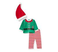 Chicco Completo Elfo di Natale Neonato 12 Mesi - 74 cm con felpina Verde e Pantalone a Righe