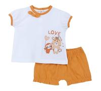 Chicco, Completo Neonata con T-shirt e Pantaloncini Corti, con Apertura sulla Schiena con Bottoncini, con Grafiche Moderne e alla Moda, in Cotone, Lavabile in Lavatrice, 0-24 Mesi, Designed in Italy