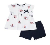 Chicco, Completo Neonata con T-shirt e Pantaloncini Corti, con Apertura sulla Schiena con Bottoncini, con Grafiche Moderne e alla Moda, in Cotone, Lavabile in Lavatrice, 0-24 Mesi, Designed in Italy