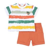 Chicco, Completo Neonato con T-shirt e Pantaloncini Corti, con Apertura sulla Schiena con Bottoncini, con Grafiche Moderne e alla Moda, in Cotone, Lavabile in Lavatrice, 0-24 Mesi, Designed in Italy