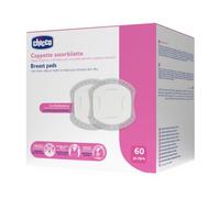 Chicco Coppette Assorbilatte Giorno e Notte, con Antibatterico, Ultra-Assorbenti, Morbide e Traspiranti, con Striscia Adesiva per Fissare le Coppette in Posizione, Design Discreto, 60 Pezzi, Bianco