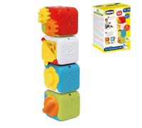 Chicco Cubi Multiattività 2in1, Set di 4 Blocchi Colorati degli Animali, da impilare per Un Divertimento sensoriale, attività manuali e logiche, Giocattolo per Bambini, 10-36 Mesi