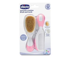 Chicco Cura dei Capelli Spazzola e Pettine Rosa 2 pz Monocromatico