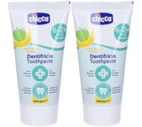 Chicco Dentifricio Mela-Banana 6-24 Mesi con Fluoro 2x50 ml