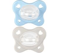 Chicco Gommotto Dual Soft, Ciuccio in Silicone 2-6 Mesi, Bicolore, Set di Gommotti con Doppia Morbidezza, Supportano la Respirazione e Favoriscono il Corretto Sviluppo della Bocca, 2 Pezzi, Bimbo