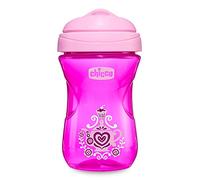 Chicco Easy Cup Bicchiere Antigoccia per Bambini 266 ml, 1 Tazza Biberon 12+ Mesi per Imparare a Bere, con Beccuccio Ergonomico Resistente ai Morsi e Valvola Facili Sorsi, senza BPA - Rosa o Viola