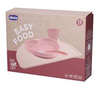 Chicco Easy Food Set Pappa Silicone Rosa 12M+ 1 pz Set