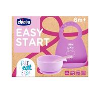 Chicco Easy Start Set Pappa in Silicone 6m+ colore Rosa