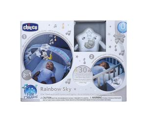Chicco Gioco Arco Lettino Rainbow Sky, Pannello Lettino 2-in-1 a Forma di Arcobaleno con Luci e Suon