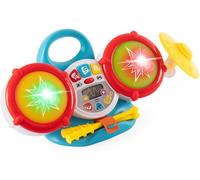 Chicco La mia Prima Batteria, Gioco Musicale elettronico, Due Tamburi e Un cimbalo,2 Bacchette Incluse, Oltre 35 Suoni e Melodie, 5 Livelli di Volume, luci Colorate, 3 modalità di Gioco, 18-36 Mesi