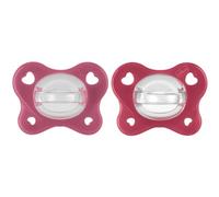 Chicco Gommotto Dual Soft, Ciuccio in Silicone 16-36 Mesi, Bicolore, Set di Gommotti con Doppia Morbidezza, Supportano la Respirazione e Favoriscono il Corretto Sviluppo della Bocca, 2 Pezzi, Bimba