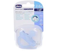 Chicco PhysioForma - Succhietto Gommotto 2-6M Soft in Silicone Azzurro, 1 Pezzo