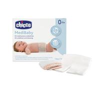 KIT MEDICAZIONE OMBELICALE CHICCO MEDIBABY 14 COMPRESSE PRETAGLIATE PER OMBELICO + 7 BENDE A RETE OMBELICALI