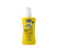 Chicco Latte Solare Baby SPF50+ 150ml, Protezione Advanced 3 PRO-TECH Resistente a Acqua e Sabbia, Senza Profumo e Alcool, Formula Eco-Friendly Reef Safe, Bottiglia in Plastica 100% Riciclata