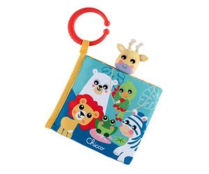 Chicco Libretto degli Animali, Libro Sensoriale Bambini, Primi Giochi in Tessuto, Libretto Morbido in Tessuto con Tante attività e Marionetta da Mano, Giochi Neonato e Bambini 3 Mesi - 2 Anni