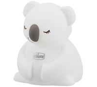 Chicco Luce Notte, Luce Notturna Ricaricabile Per Bambini a Forma Di Simpatico Koala, Luce Notte Portatile, Morbido Materiale, 8 Luci Multicolore, Cavo USB Incluso, 0 Mesi+