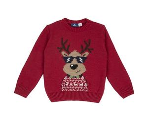 Chicco, Maglione natalizio per bimbo con disegno jacquard, Rosso, 9 mesi