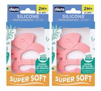 Chicco Massaggiagengive Soft Iguana con Setole Morbide 2M+ Rosa 2x1 St