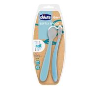 Chicco Morbido Cucchiaio, in Silicone, 6+ Mesi, Azzurro, 2 Pezzi