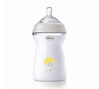 Chicco Natural Feeling Biberon Anticolica 2 Mesi + da 250 ml, Biberon con Tettarella in Silicone Morbida e Flessibile, Adatto per Allattamento Misto, Flusso Medio, Colore Neutro