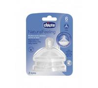 Chicco Natural Feeling Flow Tettarella 6m Porridge 2 unità - Tettarella neonato