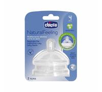 Chicco NaturalFeeling - Tettarella in silicone 4m+ a flusso regolabile per l'allattamento, 2 pezzi