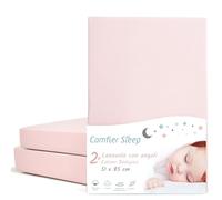 Chicco nexttome Crib Sheets 51x85cm Fully Fitted and 100% Organic Cotton Completely Natural Crib Sheets Pink and Set of 2 Ultra-soft and Comfortable Tutti Bambini Cozee Sheets Next To Me