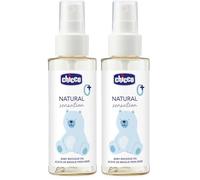CHICCO Olio Massaggio 100 ml, aiuta l'elasticità della pelle, con Olio di Mandorle Dolci, per Bambino e Mamma (Confezione da 2)