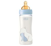 Chicco Original Touch Biberon, Vetro, Bimbo, Flusso Lento, Azzurro, 240 ml