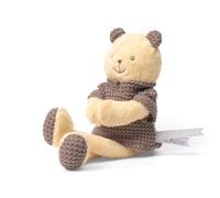 Chicco Peluche Neonato Morbido Velour Orsetto, Gioco Interattivo con Tintinnio Sensoriale e Velcro, Diverse Texture per Sviluppo Tattile, Regalo Nascita, 0 Mesi