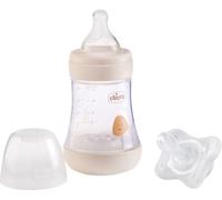 CHICCO PERFECT 5 Biberon Anticolica 150 ml Flusso Lento 0+ Mesi con Tettarella e Ciuccio in Morbido Silicone Neutro - 9623