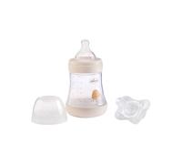 CHICCO PERFECT 5 Biberon Anticolica 150 ml Flusso Lento 0+ Mesi con Tettarella e Ciuccio in Morbido Silicone Neutro - 9623