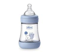 Chicco Perfect 5 Biberon Anticolica 150 ml, Flusso Lento 0 Mesi + con Tettarella in Morbido Silicone, Biofunzionale con Intui-flow System, Blu