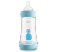 Chicco Perfect 5 Biberon Anticolica, Bimbo, 240 ml, Silicone, 2 Fori, Azzurro