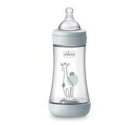 Chicco PERFECT 5 Biberon Anticolica da 240 ml, Biberon Flusso Medio da 2 Mesi + con Tettarella in Morbido Silicone, Biberon simil seno materno, Biberon anticolica per allattamento misto, Grigio