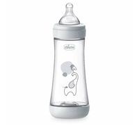 Chicco PERFECT 5 Biberon anticolica da 300 ml biberon a flusso rapido per 4 mesi + con tettarella in silicone morbido, biberon simile al seno materno, biberon anticoliche per allattamento misto