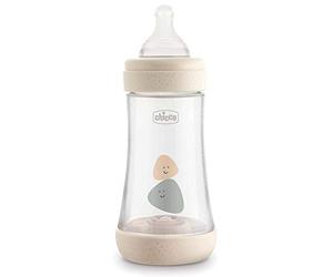 Chicco Perfect 5 Biberon Anticolica, Unisex, 240 ml, Silicone, 2 Fori, Beige