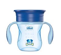 CHICCO Tazza Perfect Cup Bicchiere Antigoccia 200 ml con Membrana in Silicone e Manici Rimovibili 12+ Mesi colore Light Blue - 69512