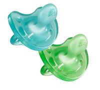 Chicco Physio - Ciucci in silicone morbido, 6-16 m, 2 pezzi, colore: Blu/Verde